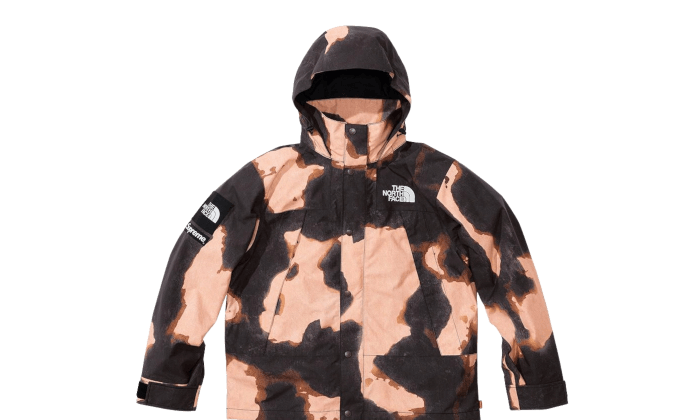 Supreme The North Face Bleached Denim Print Mountain Jacket Brown ...