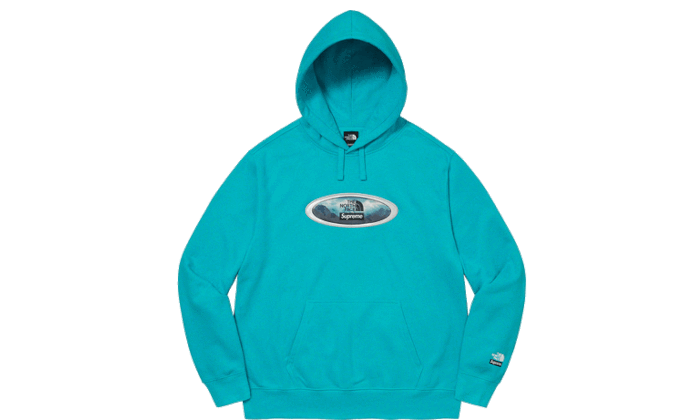 Supreme The North Face Lenticular Mountains Hooded Sweatshirt Blue