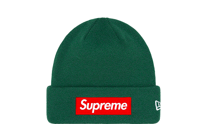 Supreme NewEra Box Logo Beanie Dark Pine帽子