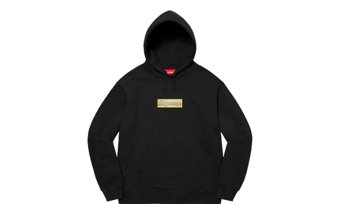 Supreme Bling Box Logo Hooded Sweatshirt Black – Izicop