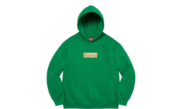Supreme Bling Box Logo Hooded Sweatshirt Green – Izicop