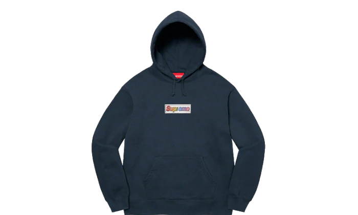 Supreme Bling Box Logo Hooded Sweatshirt Navy – Izicop