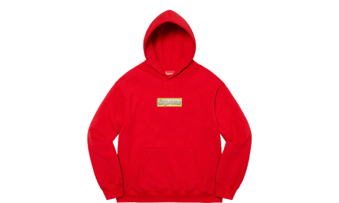 Supreme Bling Box Logo Hooded Sweatshirt Red – Izicop
