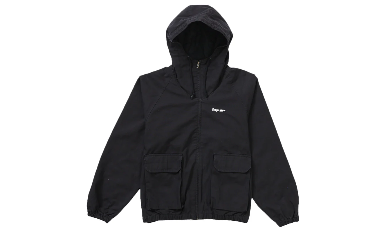 Supreme cotton hooded jacket black