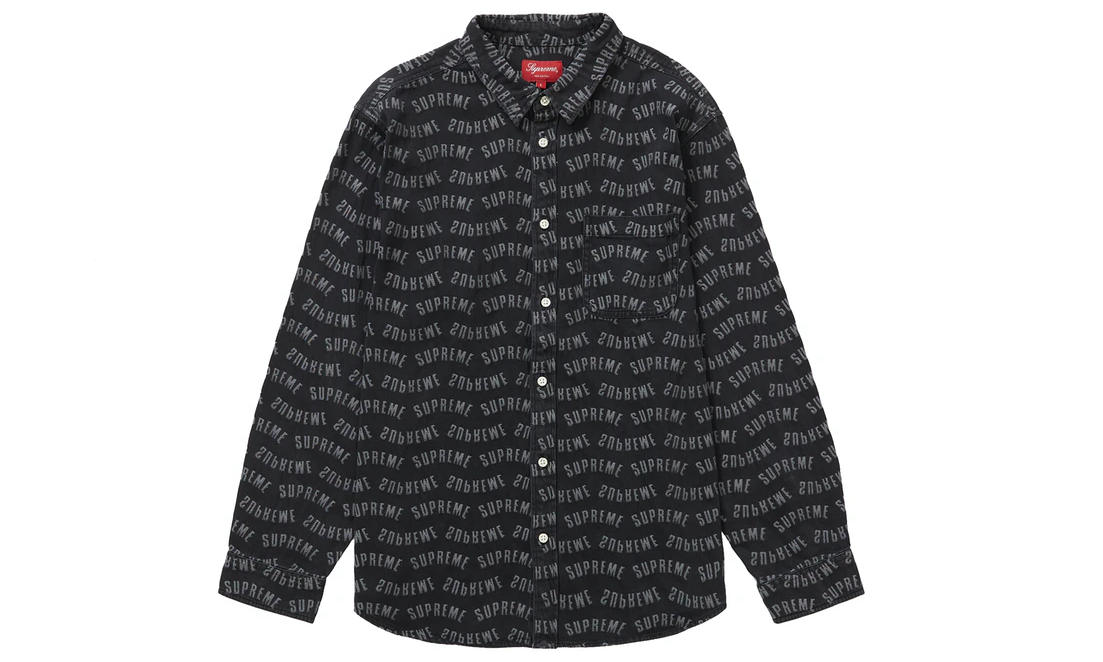 Supreme Arc Jacquard Denim Shirt Black – Izicop