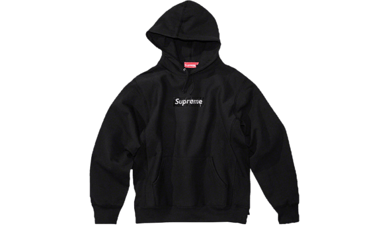 Supreme Swarovski Box Logo Hooded Sweatshirt Black - SS19 – Izicop