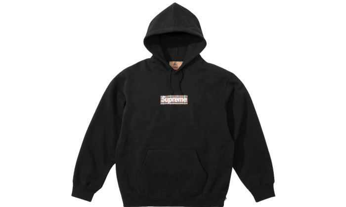 Supreme Burberry Box Logo Hooded Sweatshirt Black – Izicop