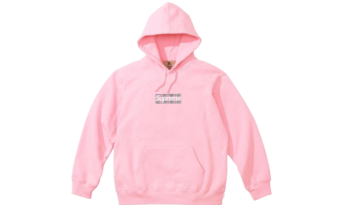 Supreme Burberry Box Logo Hoodie Pink – Izicop