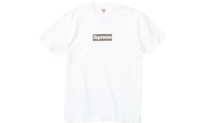 Supreme Burberry Box Logo Tee White – Izicop