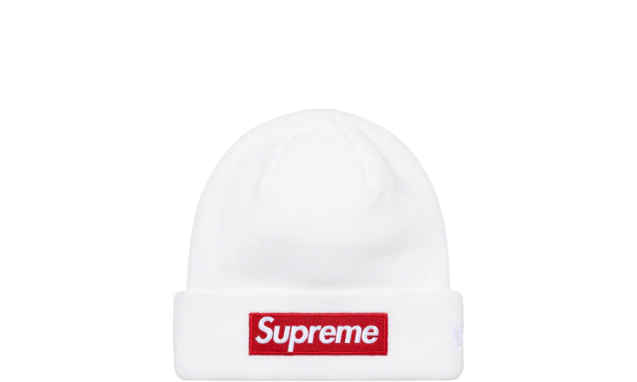 Supreme x New Era Box Logo Beanie White