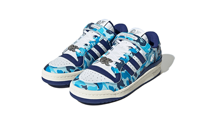 adidas Forum Bape Low Top 30th Anniversary Sneakers Blue Camo Men Shoes  Trainers
