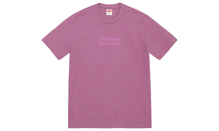 Supreme purple box outlet logo tee white