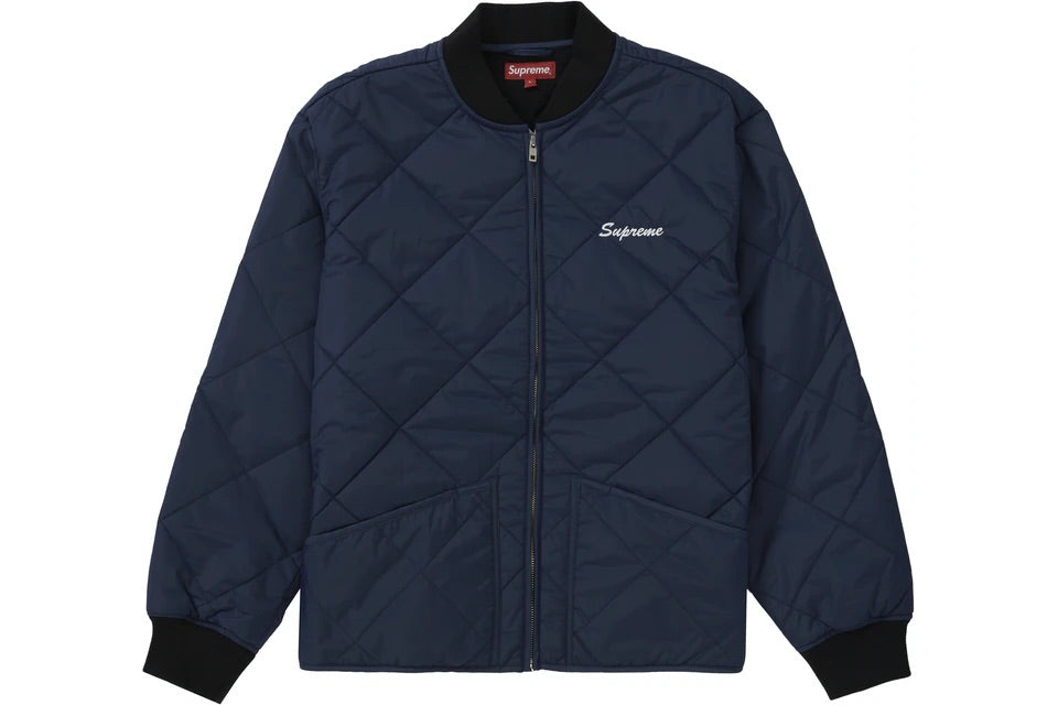 Supreme Quit Your Job Quilted Work Jacket Blue