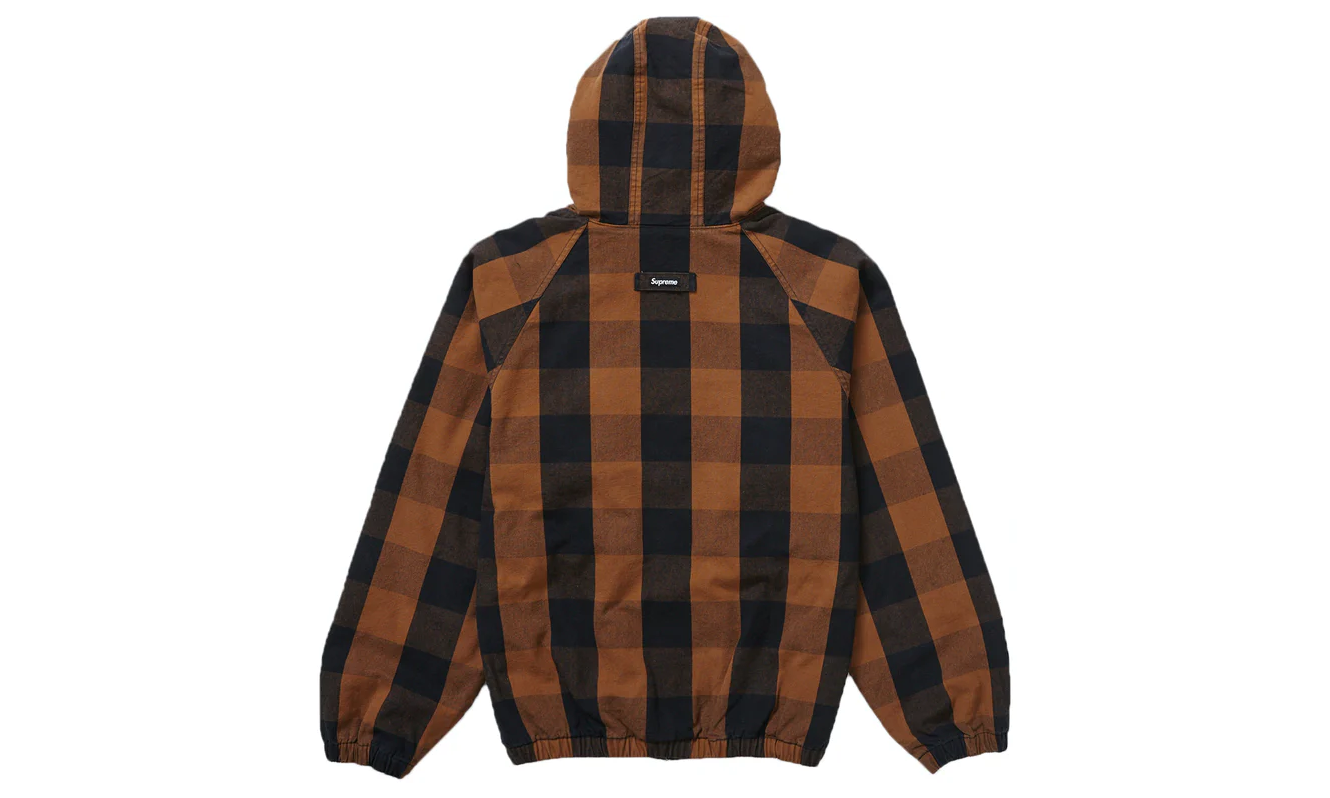 Supreme Cotton Hooded Jacket Brown Plaid