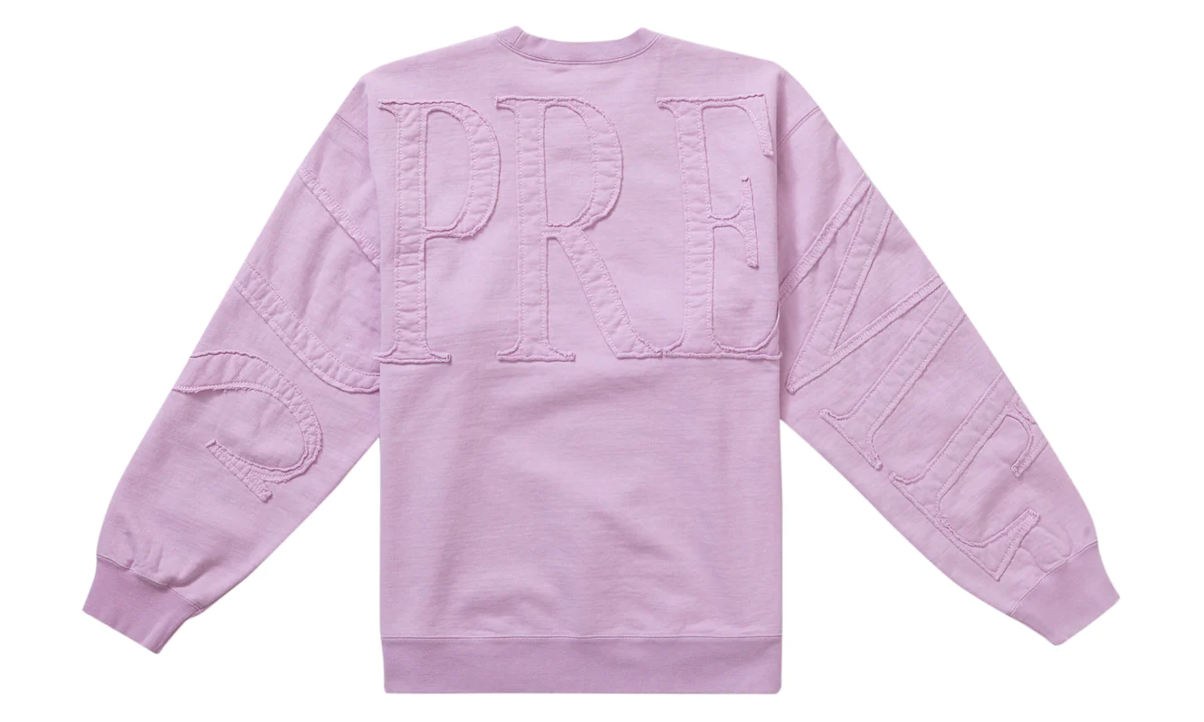 Supreme Tonal Applique Crewneck Pale Pink