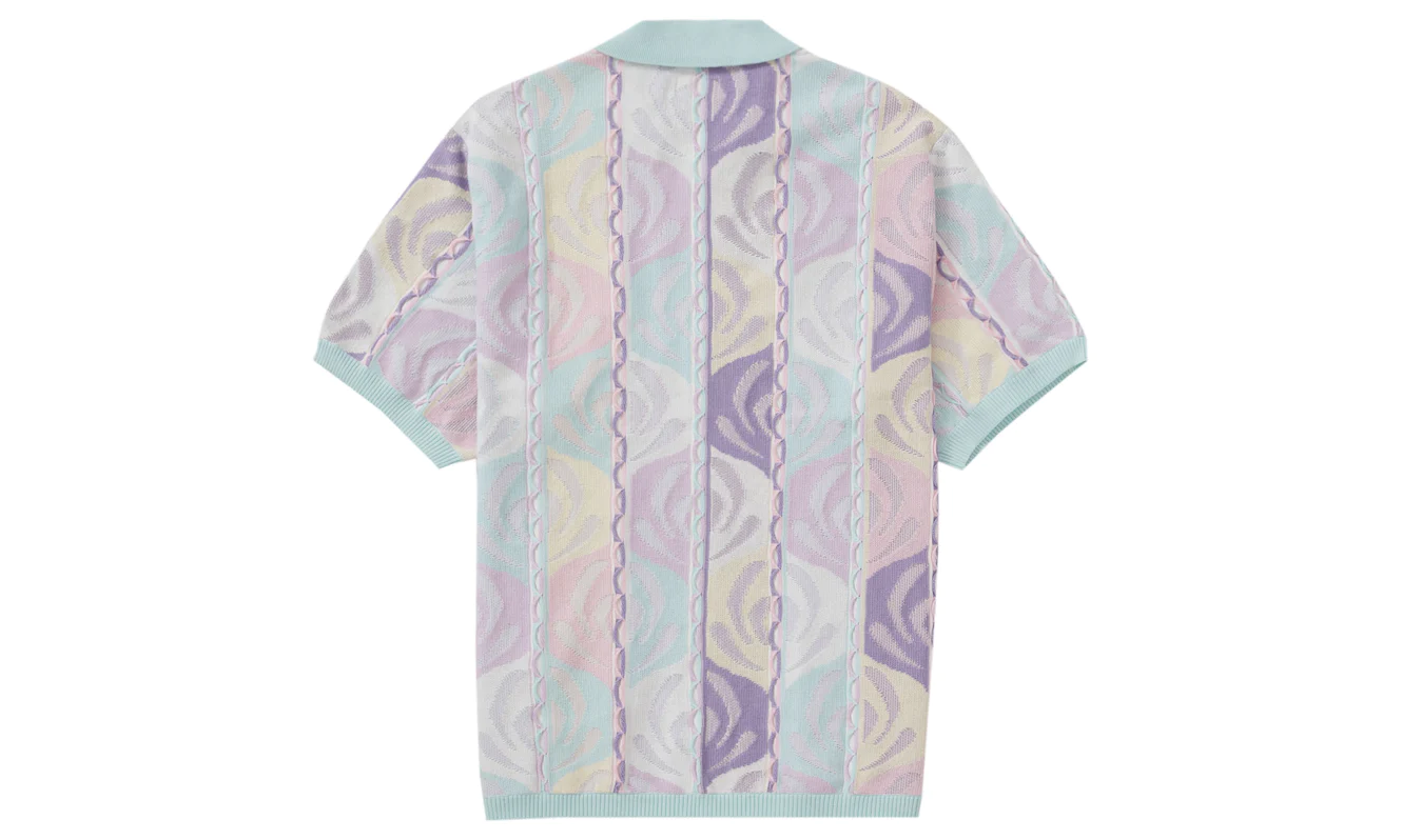 Supreme Abstract Textured Zip Up Polo Pale Blue – Izicop
