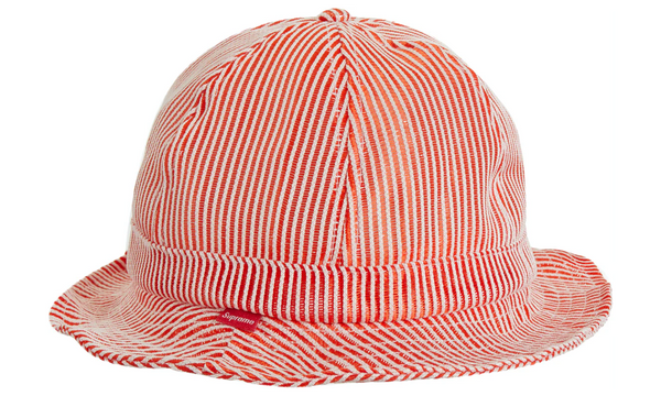 Supreme Stripe Mesh Bell Hat Red