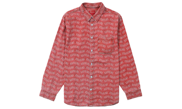 Supreme Arc Jacquard Denim Shirt Red