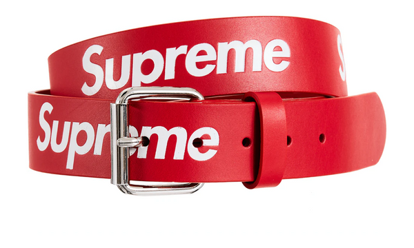 Supreme Repeat Leather Belt Black - Large