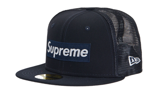 Supreme Box Logo Mesh Back New Era Navy – Izicop