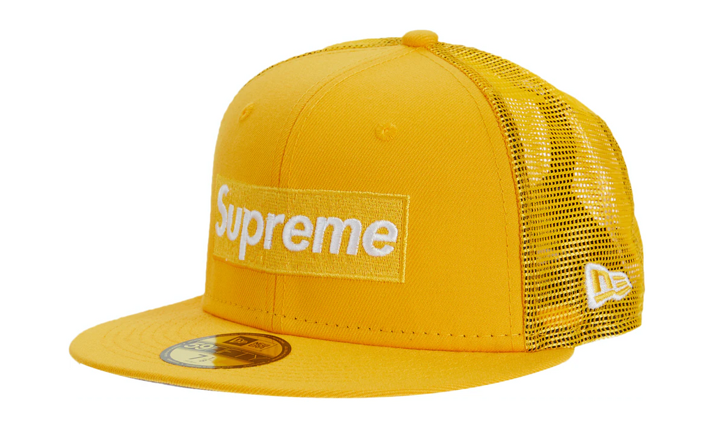 Supreme Box Logo Mesh Back New Era Yellow – Izicop