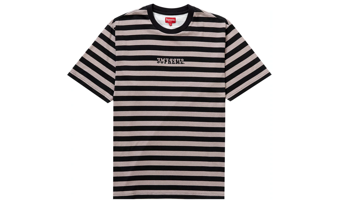 Supreme Rhinestone Stripe Baseball Jersey Black